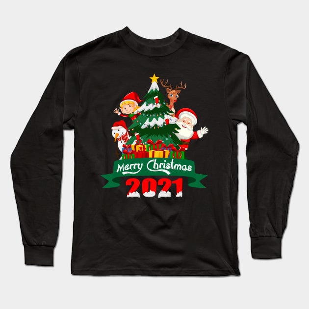 Merry Christmas 2021 Long Sleeve T-Shirt by 99% Match